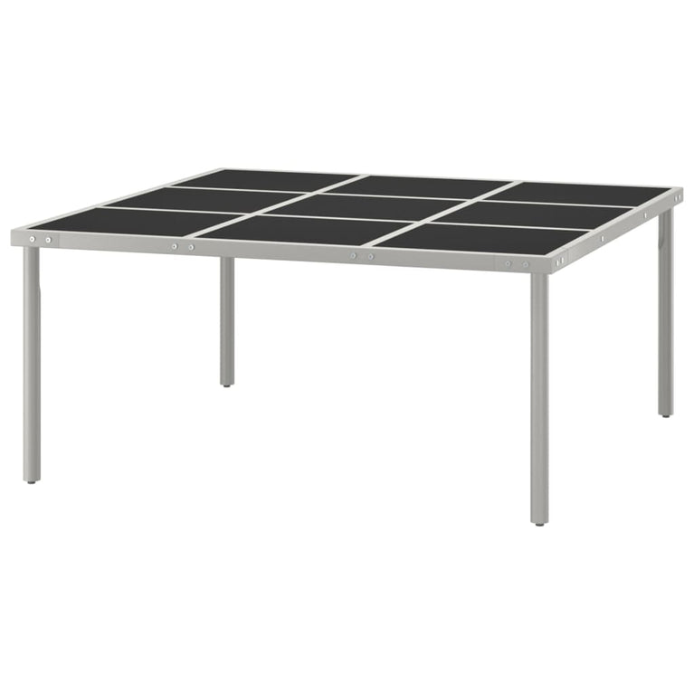Tuintafel 170x170x74,5 cm glas en staal MeubelReus