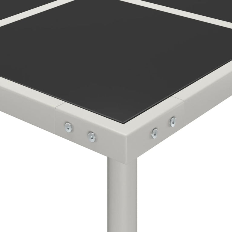 Tuintafel 170x170x74,5 cm glas en staal MeubelReus