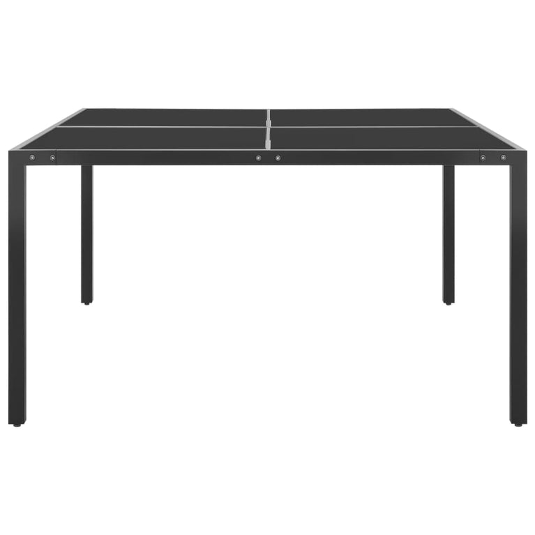 Tuintafel 130x130x72 cm staal en glas antracietkleurig MeubelReus