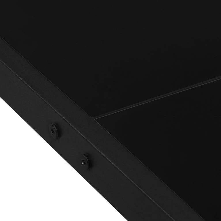 Tuintafel 130x130x72 cm staal en glas zwart MeubelReus