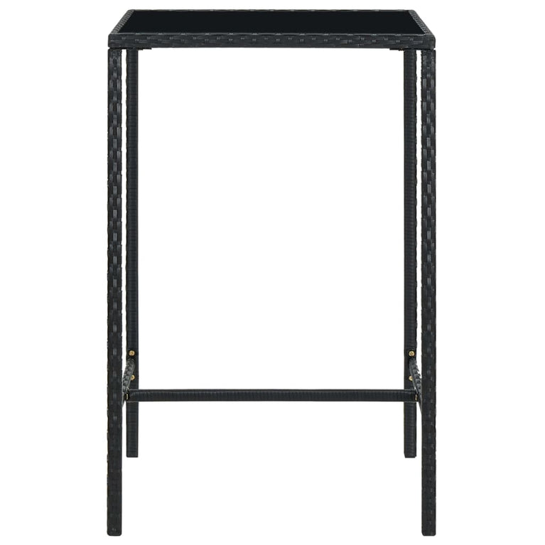 Tuinbartafel 70x70x110 cm poly rattan en glas bruin MeubelReus