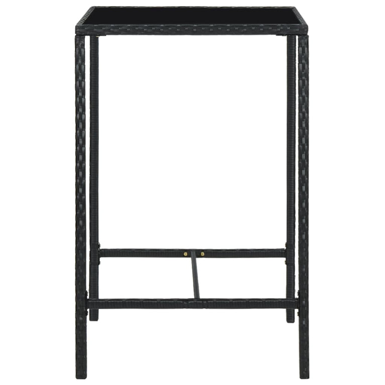 Tuinbartafel 70x70x110 cm poly rattan en glas bruin MeubelReus