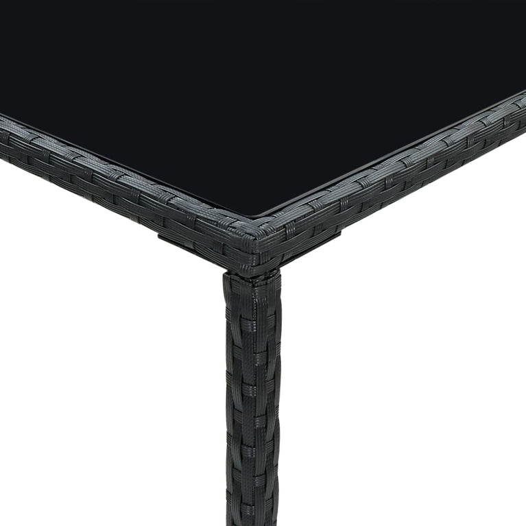 Tuinbartafel 70x70x110 cm poly rattan en glas bruin MeubelReus