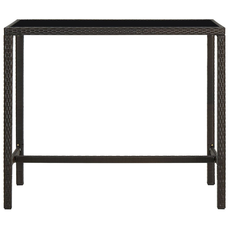 Tuinbartafel 130x60x110 cm poly rattan en glas bruin MeubelReus
