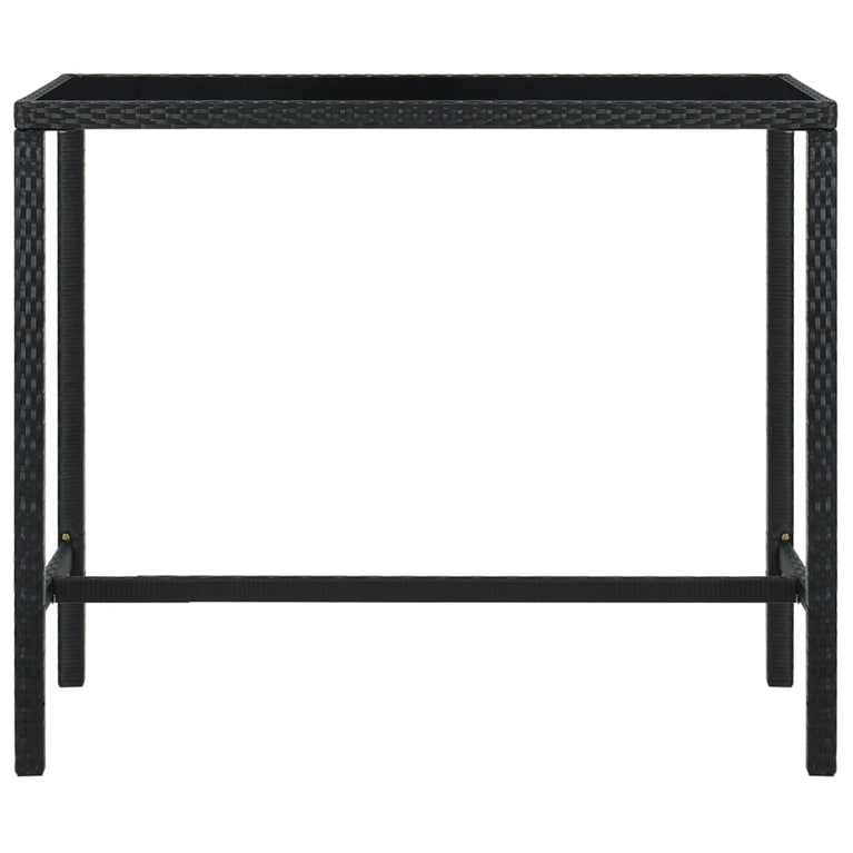 Tuinbartafel 130x60x110 cm poly rattan en glas zwart MeubelReus