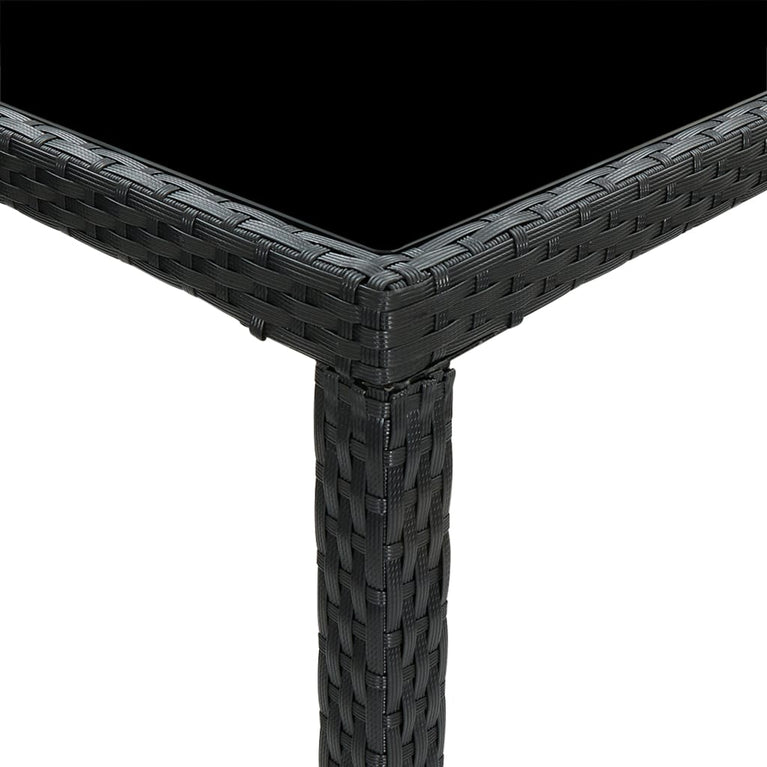 Tuinbartafel 130x60x110 cm poly rattan en glas zwart MeubelReus