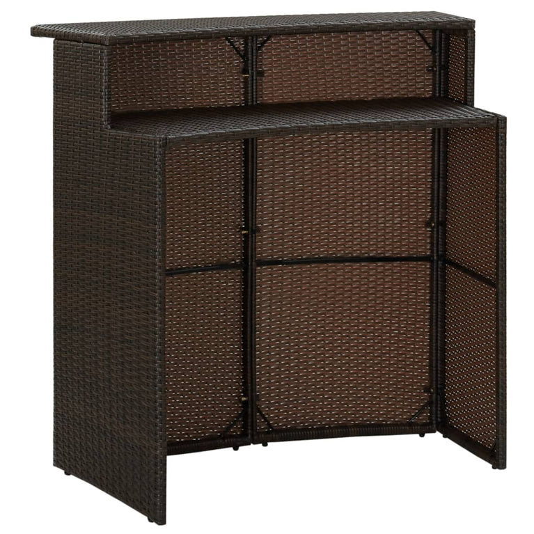 Tuinbartafel 120x55x110 cm poly rattan bruin MeubelReus