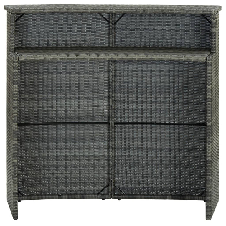 Tuinbartafel 120x55x110 cm poly rattan grijs MeubelReus