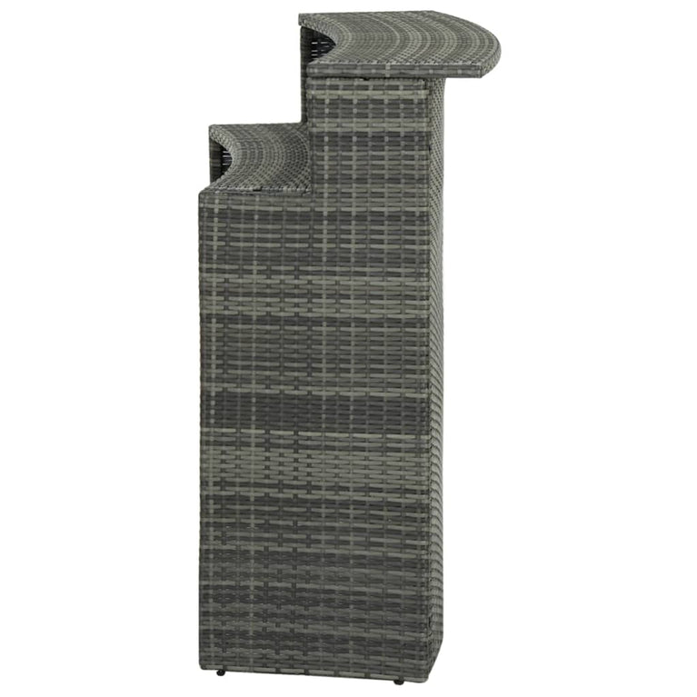 Tuinbartafel 120x55x110 cm poly rattan grijs MeubelReus