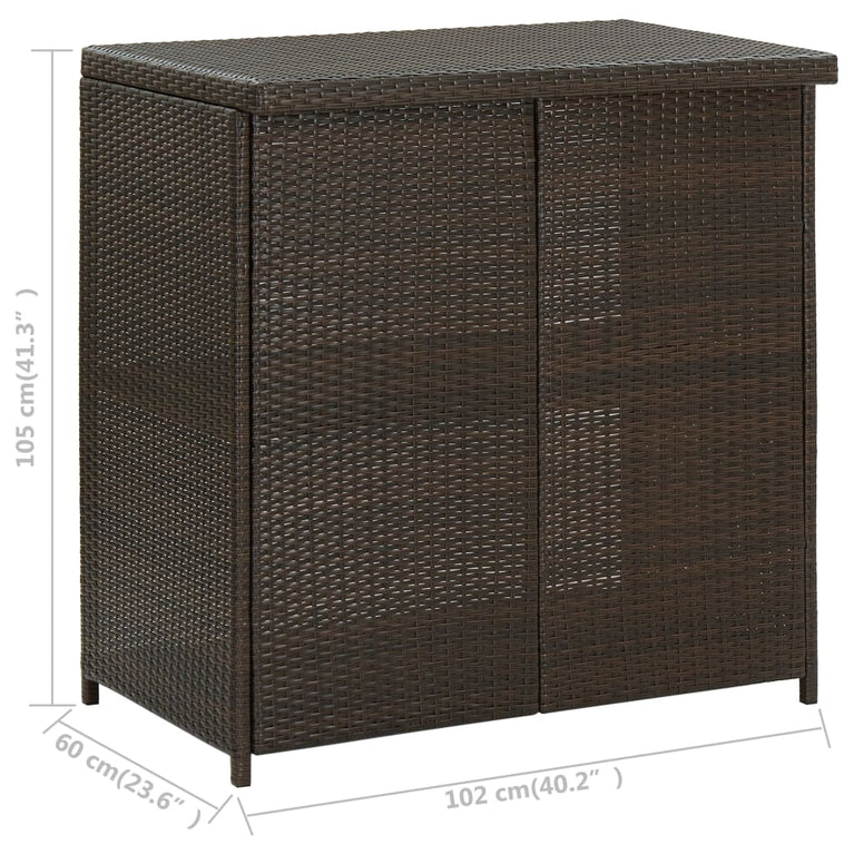 3-delige Barset poly rattan bruin MeubelReus