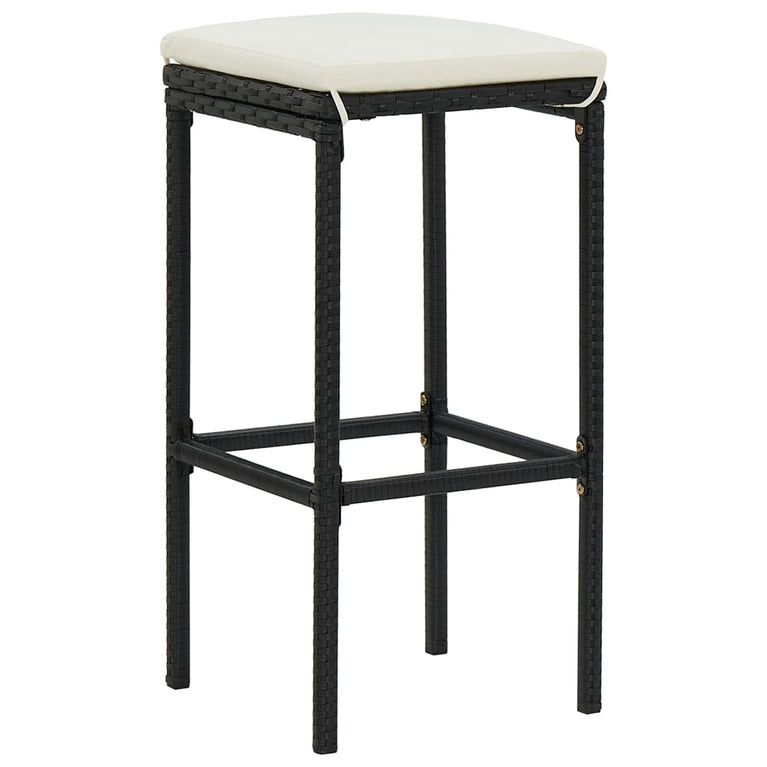 3-delige Barset poly rattan zwart MeubelReus