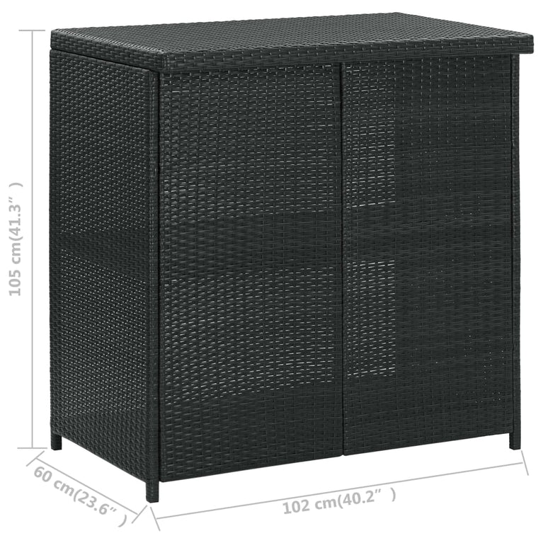 3-delige Barset poly rattan zwart MeubelReus