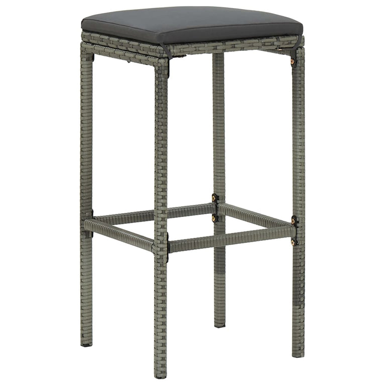 3-delige Barset poly rattan grijs MeubelReus