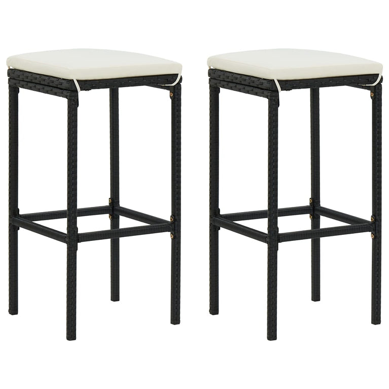 3-delige Barset poly rattan zwart MeubelReus