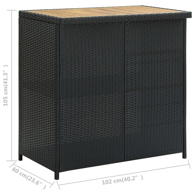 3-delige Barset poly rattan zwart MeubelReus