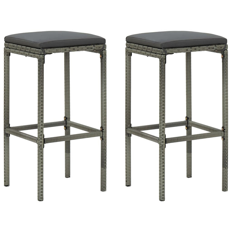 3-delige Barset poly rattan grijs MeubelReus