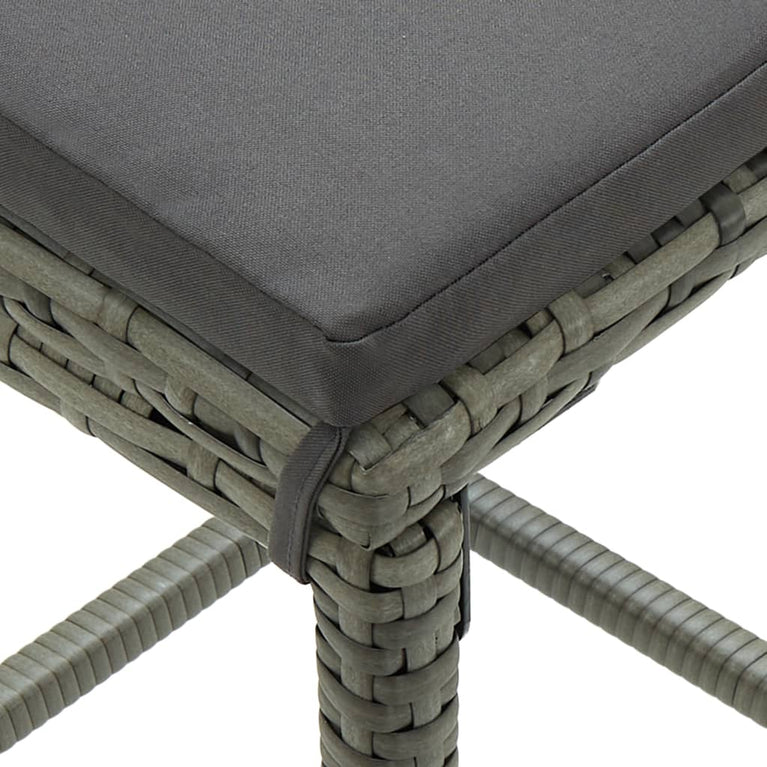 3-delige Barset poly rattan grijs MeubelReus