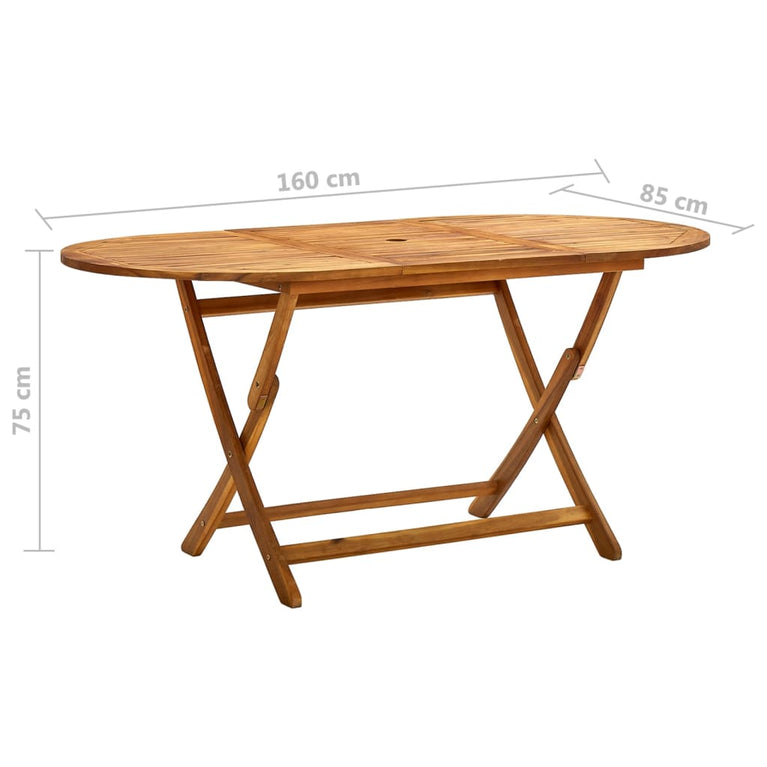 Tuintafel inklapbaar 160x85x75 cm massief acaciahout MeubelReus