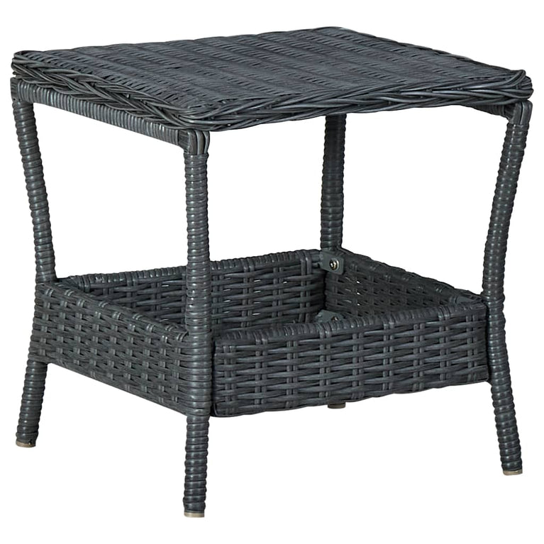 Tuintafel 45x45x46,5 cm poly rattan donkergrijs MeubelReus