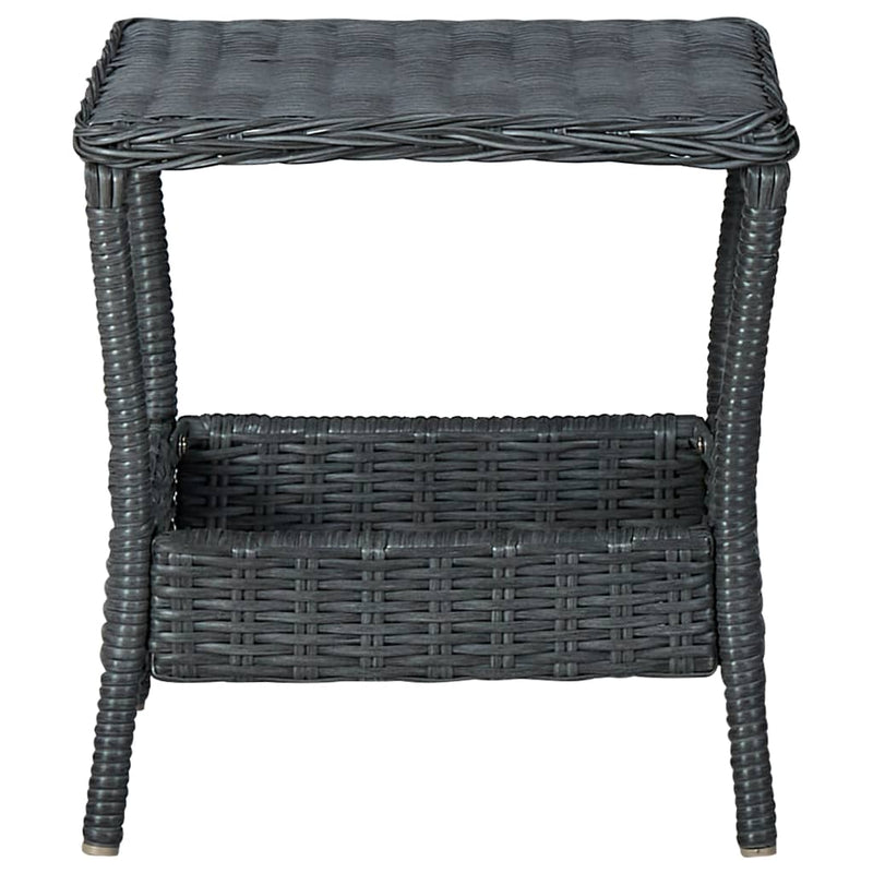 Tuintafel 45x45x46,5 cm poly rattan donkergrijs MeubelReus