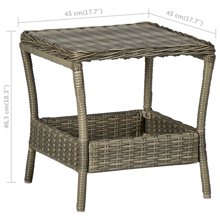 Tuintafel 45x45x46,5 cm poly rattan bruin MeubelReus