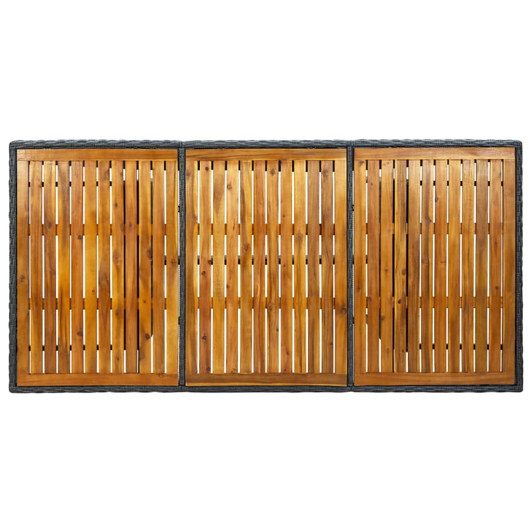 Tuintafel poly rattan en massief acaciahout donkergrijs MeubelReus