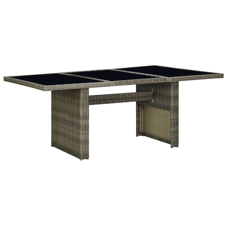 Tuintafel poly rattan en gehard glas bruin MeubelReus
