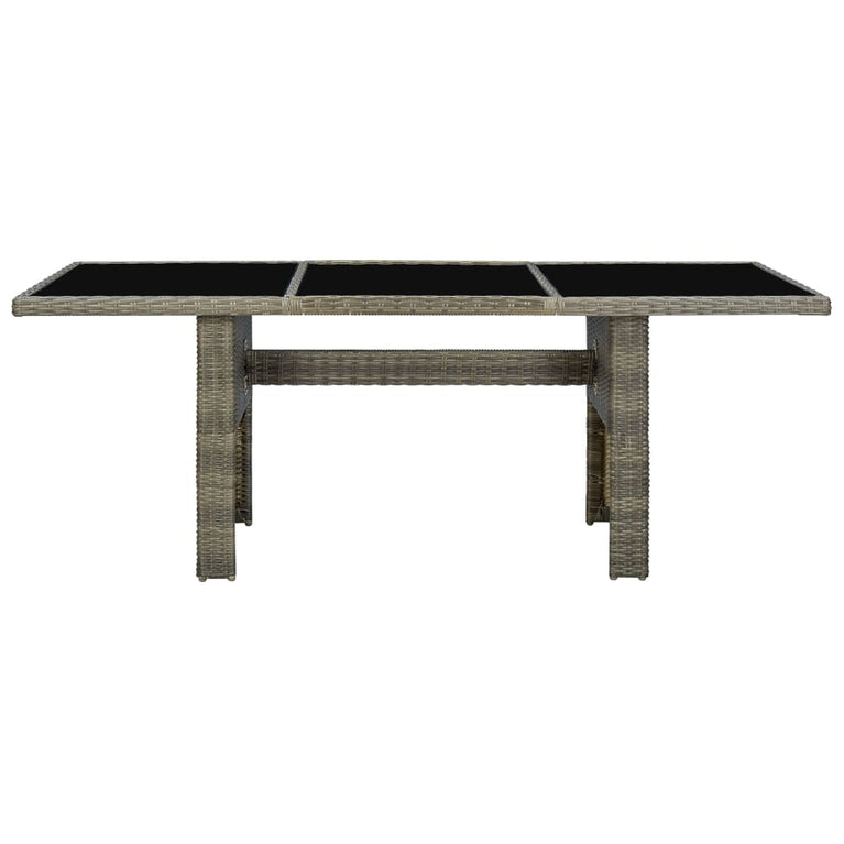 Tuintafel poly rattan en gehard glas bruin MeubelReus
