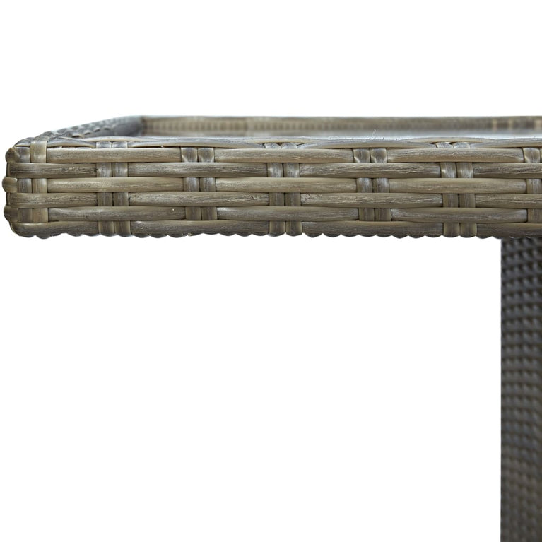 Tuintafel poly rattan en gehard glas bruin MeubelReus
