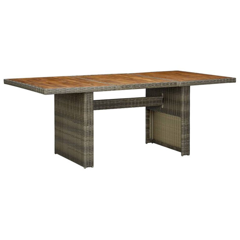 Tuintafel poly rattan en massief acaciahout bruin MeubelReus