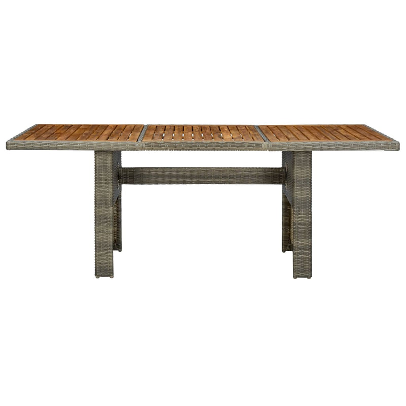 Tuintafel poly rattan en massief acaciahout bruin MeubelReus