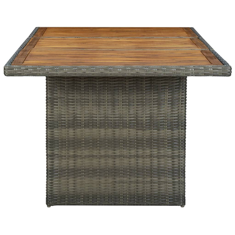 Tuintafel poly rattan en massief acaciahout bruin MeubelReus