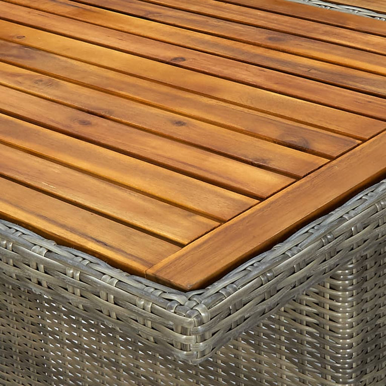 Tuintafel poly rattan en massief acaciahout bruin MeubelReus