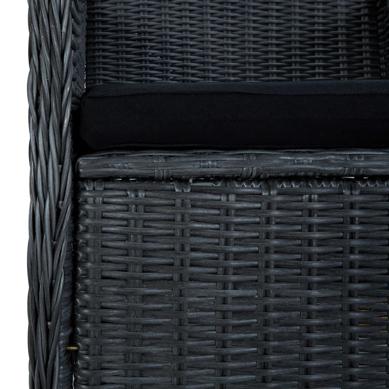 Tuinstoelen 2 st met kussens poly rattan donkergrijs MeubelReus