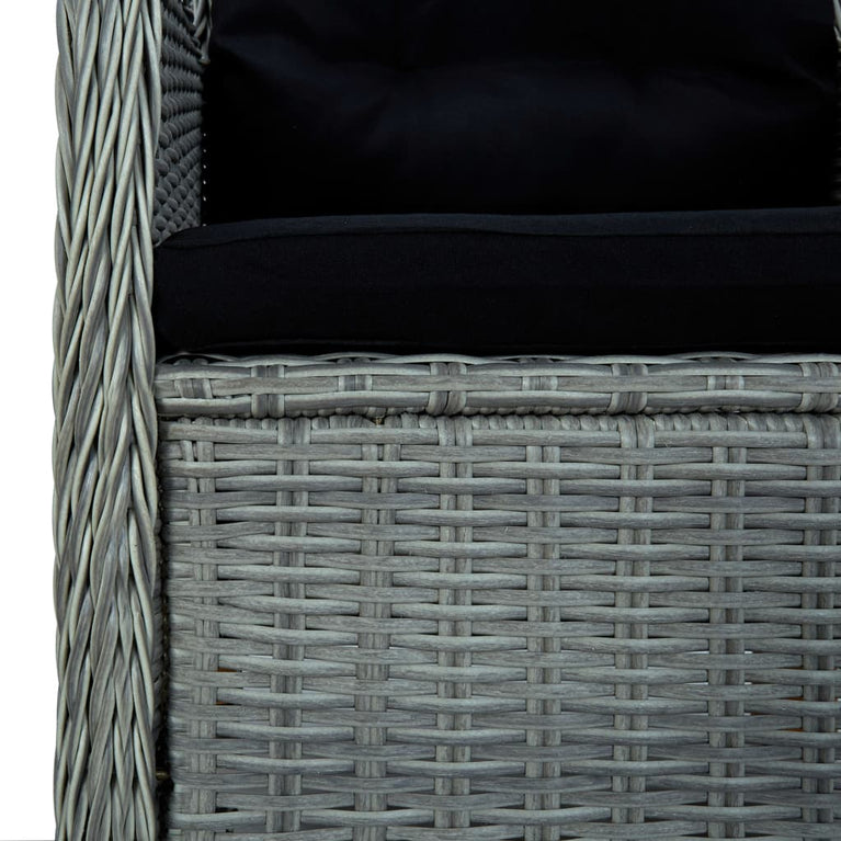 Tuinstoelen 2 st met kussens poly rattan lichtgrijs MeubelReus