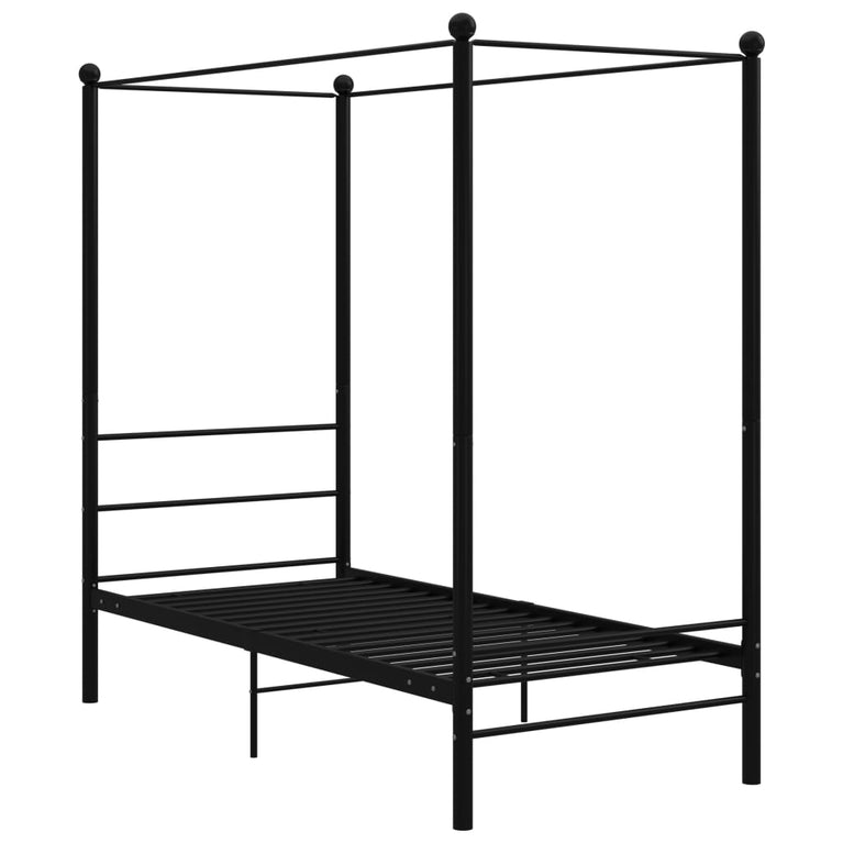 Hemelbedframe metaal zwart 100x200 cm