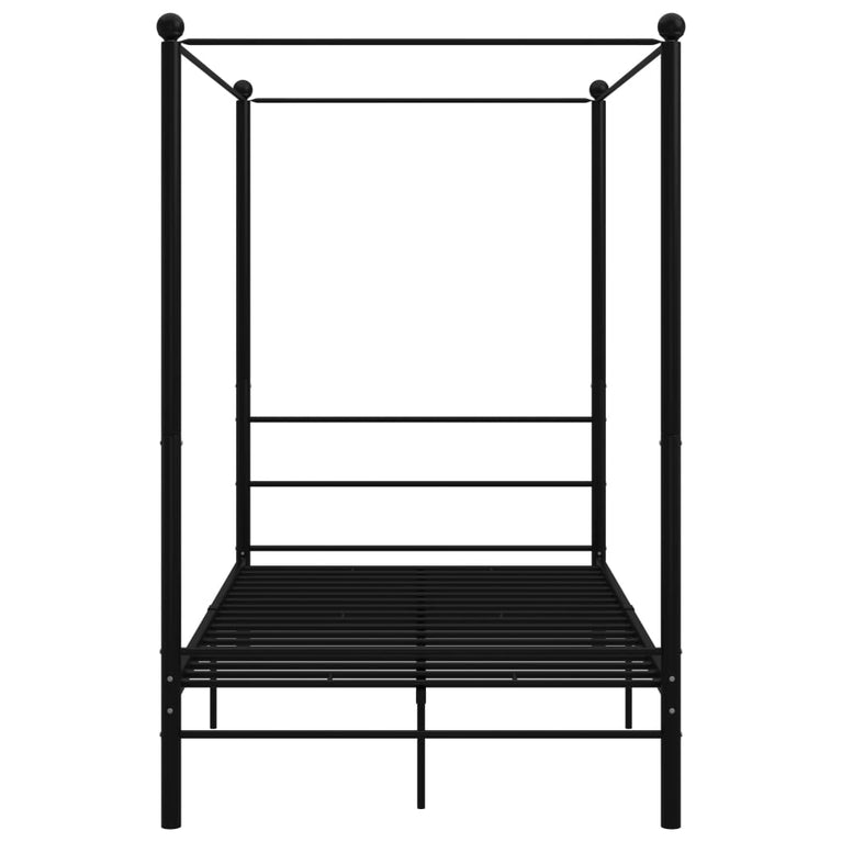 Hemelbedframe metaal zwart 140x200 cm