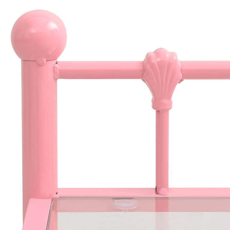 Nachtkastjes 2 st metaal en glas roze en transparant MeubelReus