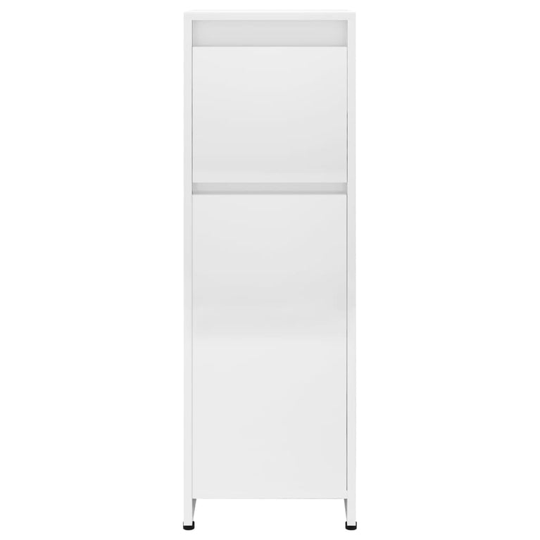 4-delige Badkamermeubelset spaanplaat hoogglans wit