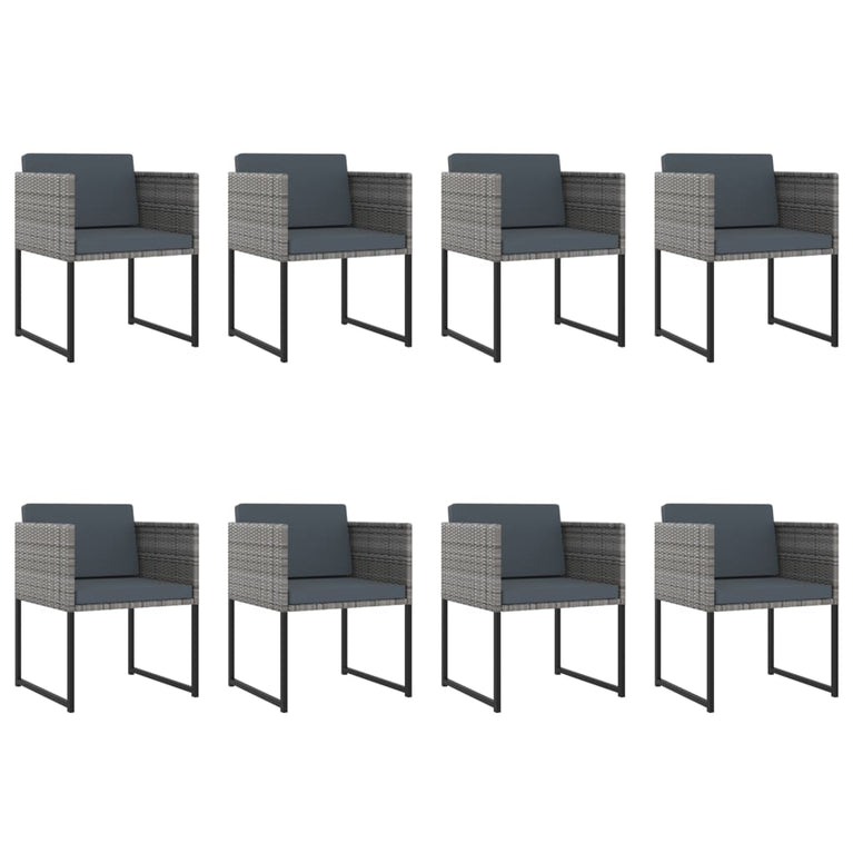 13-delige Tuinset met kussens poly rattan grijs MeubelReus