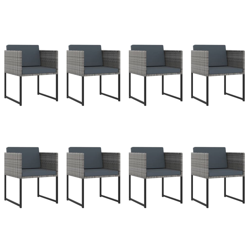 13-delige Tuinset met kussens poly rattan grijs MeubelReus