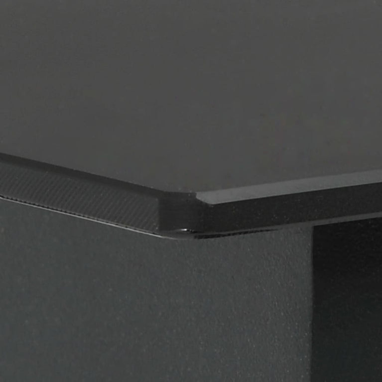 Tuintafel 80x80x74 cm staal en glas zwart MeubelReus