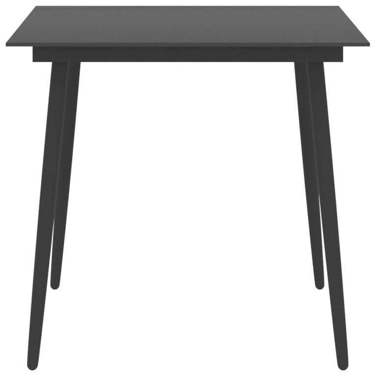 Tuintafel 80x80x74 cm staal en glas zwart MeubelReus