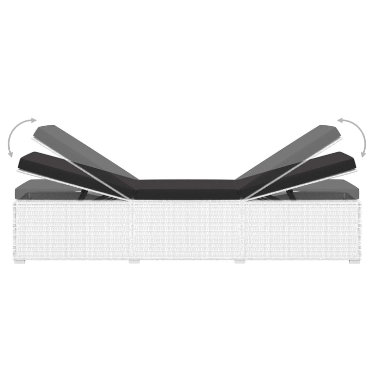 3-delige Ligbeddenset met theetafel poly rattan wit MeubelReus