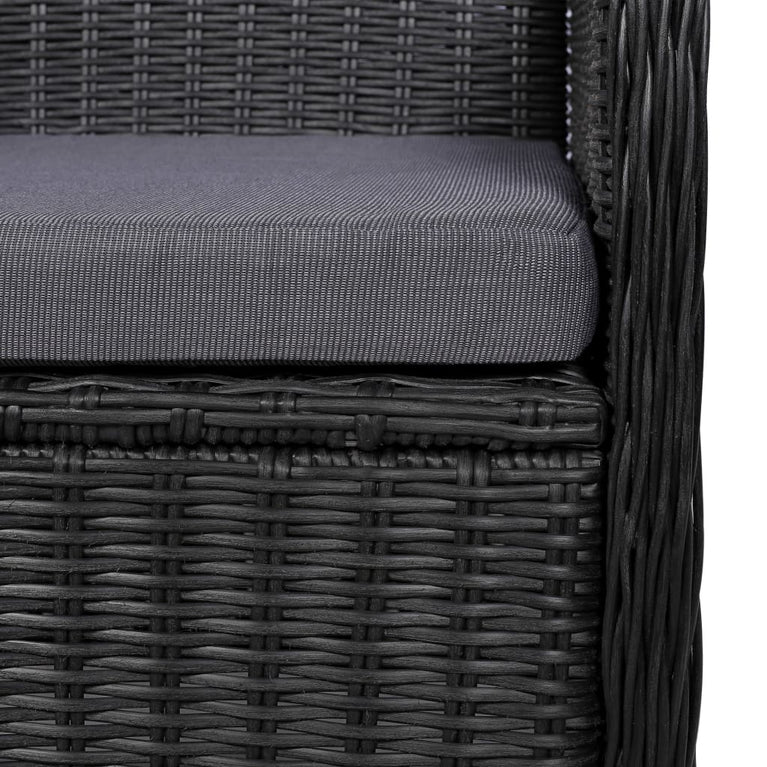7-delige Tuinset poly rattan zwart MeubelReus