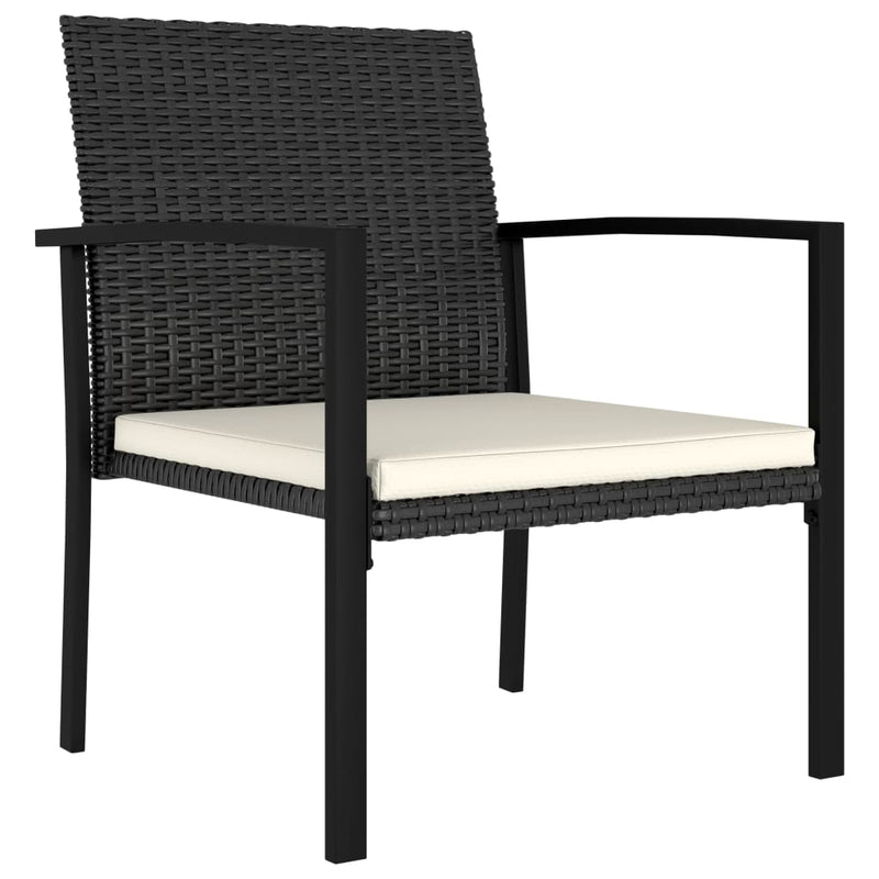 Tuinstoelen 4 st poly rattan zwart MeubelReus