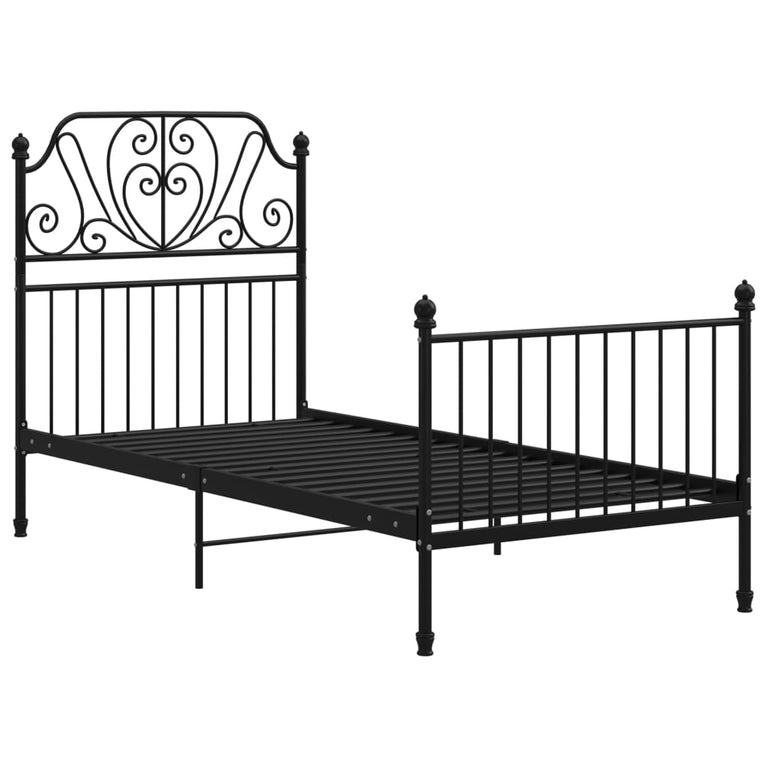 Bedframe metaal zwart 100x200 cm