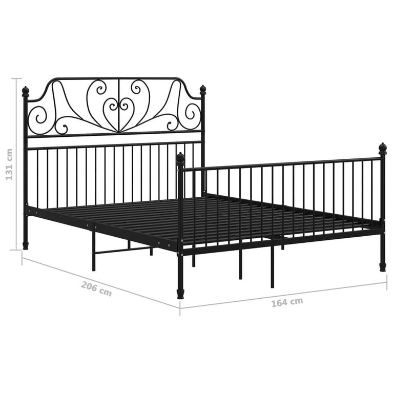 Bedframe metaal zwart 160x200 cm