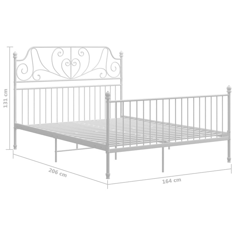 Bedframe metaal wit 160x200 cm