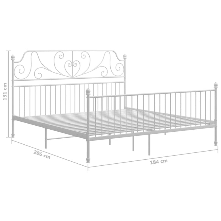 Bedframe metaal wit 180x200 cm